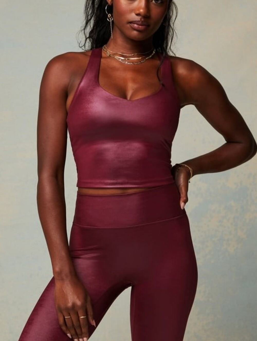 NEW FABLETICS Anywhere Shine 2PC Set Built-in Bra High-waist Activewear Leggings